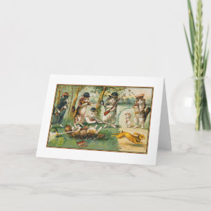"Going Hunting" Vintage Greeting Card