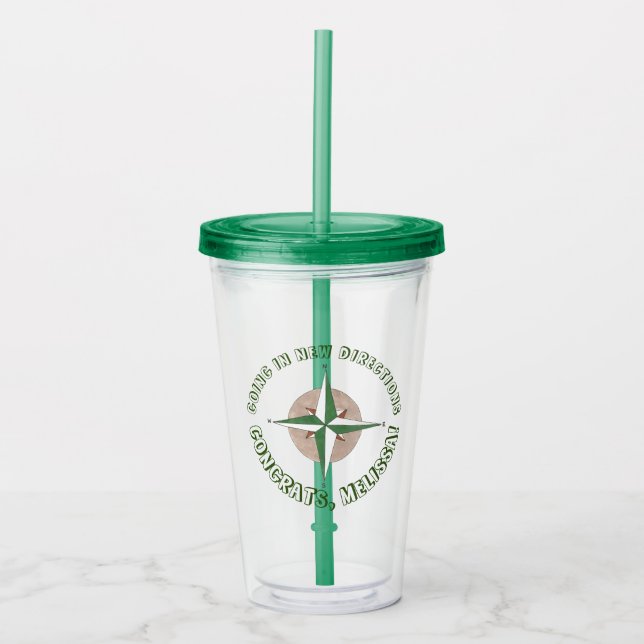 Going in New Directions Camping Hiking Compass Acrylic Tumbler (Front)