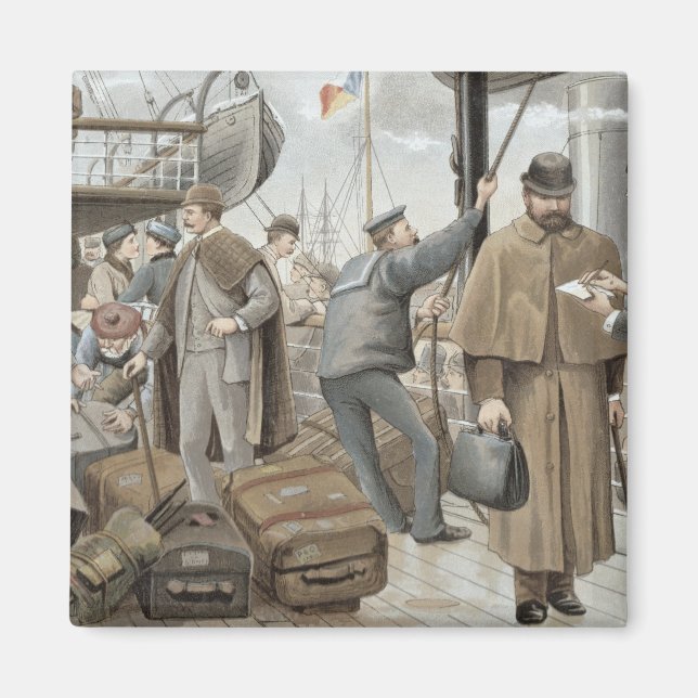 Going on Board at Tilbury, from 'P & O Pencillings Magnet (Front)