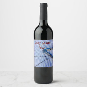 Going on the Piste ski wine bottle label. Label