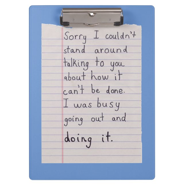 Going Out and Doing It clipboard (Front)