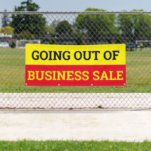 Going Out of Business Sale Red Yellow Large  Banner