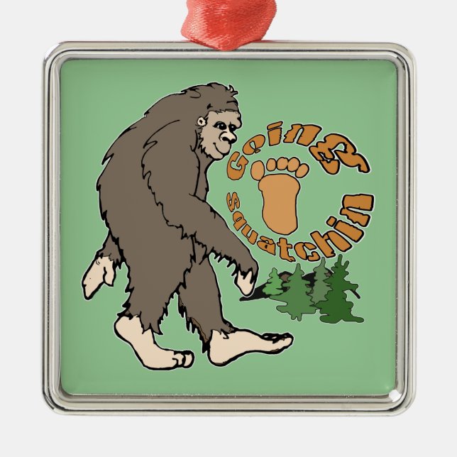 Going Squatchin Metal Tree Decoration (Front)