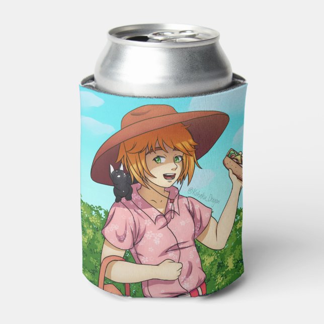 Going to a Picnic with a Cat  Can Cooler (Can Front)