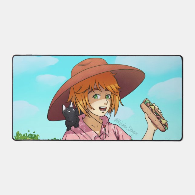 Going to a Picnic with a Cat Desk Mat (Front)