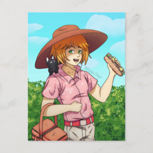 Going to a Picnic with a Cat Postcard