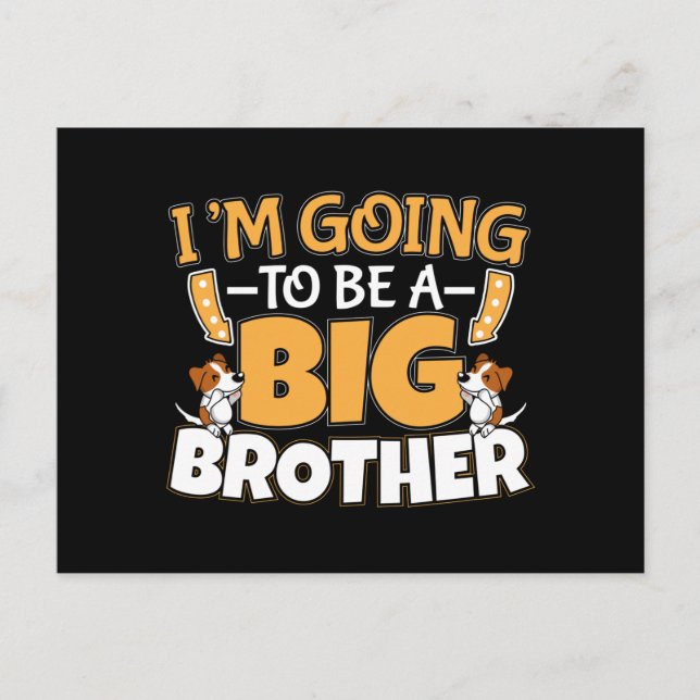 Going to Be a Big Brother - New Baby Sibling Postcard (Front)