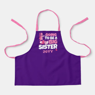 Going to be a Big Sister - Pink Fairy Hearts Apron