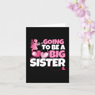 Going to be a Big Sister - Pink Fairy Hearts Card