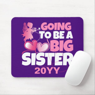 Going to be a Big Sister - Pink Fairy Hearts Mouse Pad
