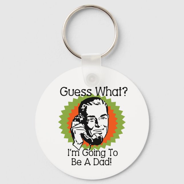Going To Be a Dad Orange Green Key Ring (Front)