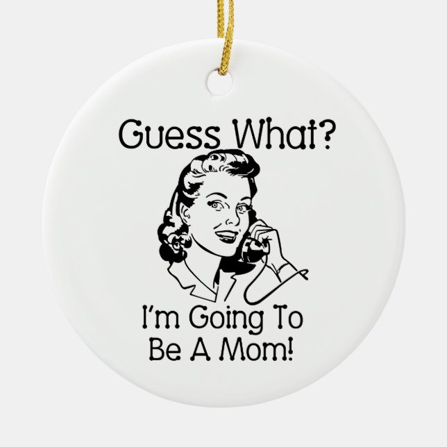 Going To Be a Mum Black Ceramic Ornament (Front)