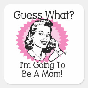 Going To Be a Mum Pink Square Sticker