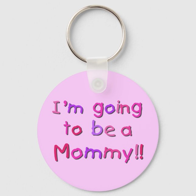Going to be a Mummy - Pink and Purple Key Ring (Front)