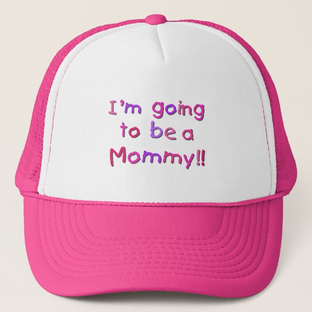 Going to be a Mummy - Pink and Purple Trucker Hat (Front)