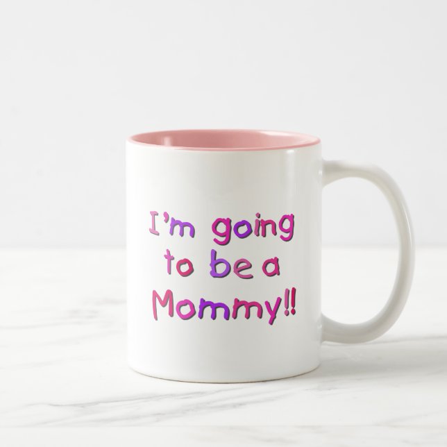 Going to be a Mummy - Pink and Purple Two-Tone Coffee Mug (Right)
