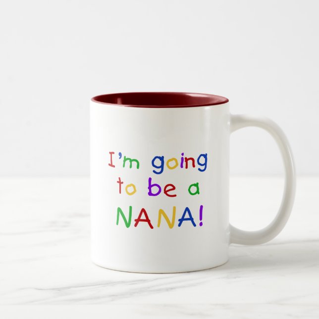 Going to be a Nana - Primary Colours Tshirts Two-Tone Coffee Mug (Right)