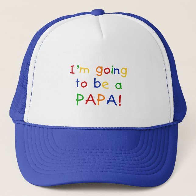 Going to be a Papa - Primary Colours Trucker Hat (Front)