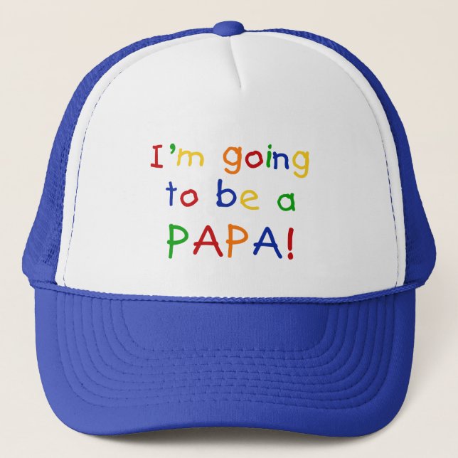 Going to be a Papa - Primary Colours Trucker Hat (Front)