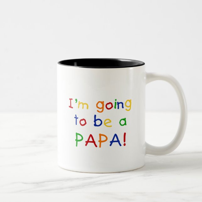 Going to be a Papa - Primary Colours Two-Tone Coffee Mug (Right)