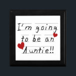 Going To Be An Auntie Kid Print Tshirts and Gifts Gift Box<br><div class="desc">A cute future auntie design on Going to be an Auntie T-shirts,  magnets,  mugs,  cards,  buttons,  stickers,  tote bags,  hoodies,  and other future auntie gear! This cute future auntie design features black line drawn kid style text and little red hearts!</div>