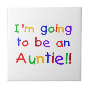 Going To Be An Auntie Primary Colours Gifts Ceramic Tile