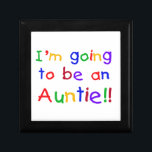 Going To Be An Auntie Primary Colours Gifts Gift Box<br><div class="desc">Primary colours kid style text I'm Going to be an Auntie on future auntie T-shirts,  hoodies,  tank tops, mugs,  cards,  stickers,  buttons,  magnets,  and other future auntie clothing and gift items.</div>