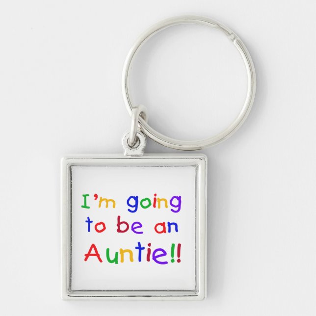 Going To Be An Auntie Primary Colours Gifts Key Ring (Front)