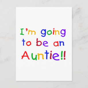 Going to be an Auntie Primary Colours Postcard