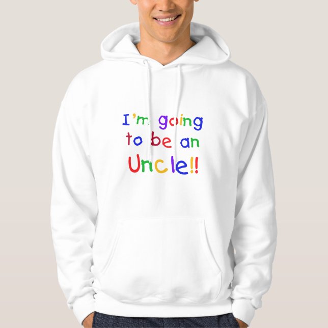 Going to be an Uncle Primary Colours Text Hoodie (Front)
