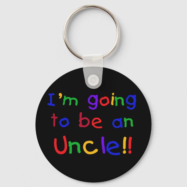 Going to be an Uncle Primary Colours Text Key Ring (Front)