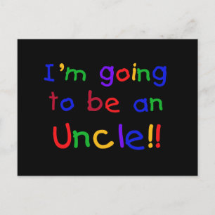 Going to be an Uncle Primary Colours Text Postcard