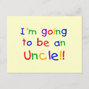 Going to be an Uncle Primary Colours Text Postcard