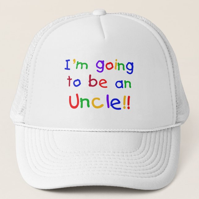 Going to be an Uncle Primary Colours Text Trucker Hat (Front)