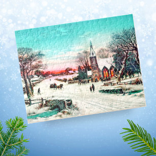 Going to Church, Christmas Eve by J. Hoover & Son Jigsaw Puzzle