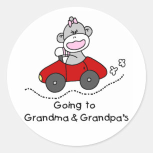 Going to Grandma and Grandpas Classic Round Sticker