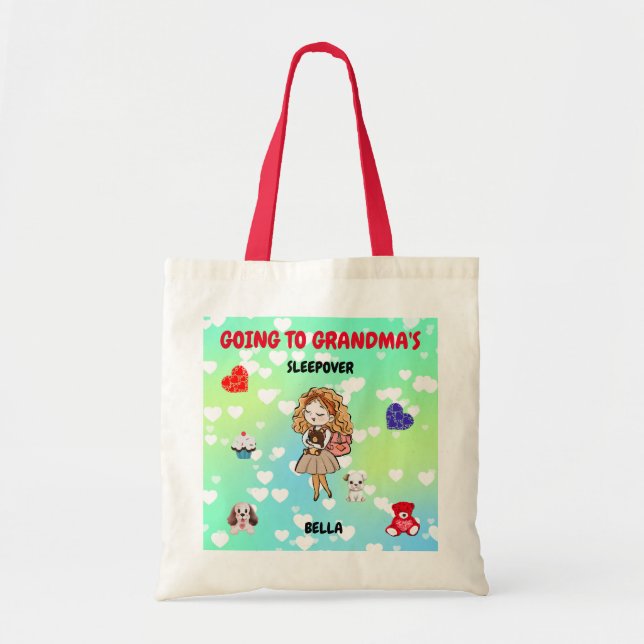 Going to Grandma's girls fun Tote Bag (Front)