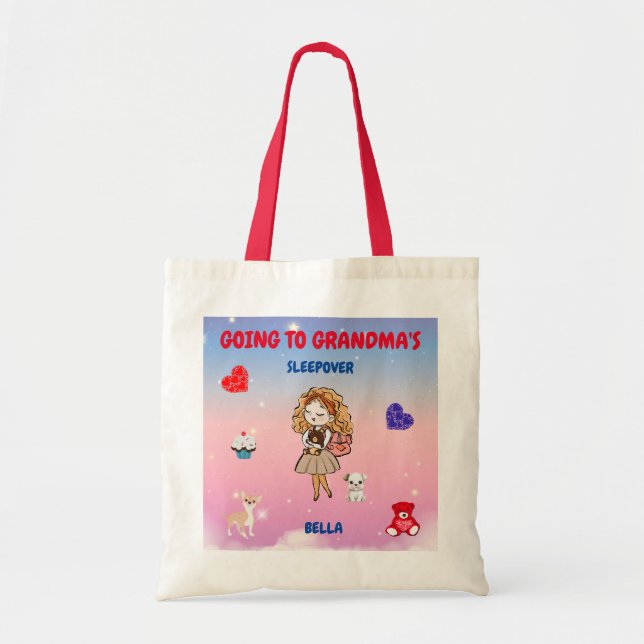 Going to Grandma's girls fun Tote Bag (Front)