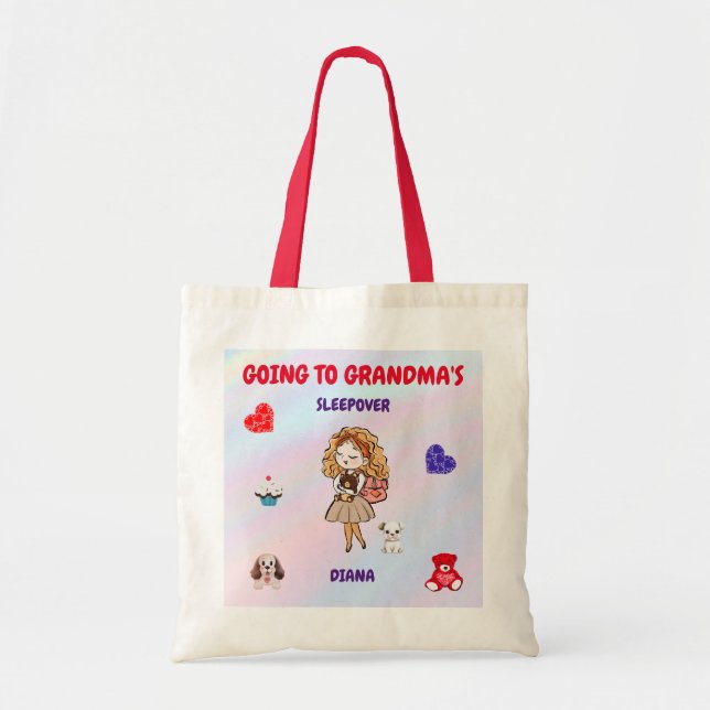 Going to Grandma's girls fun Tote Bag (Front)