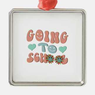 Going To School Metal Ornament
