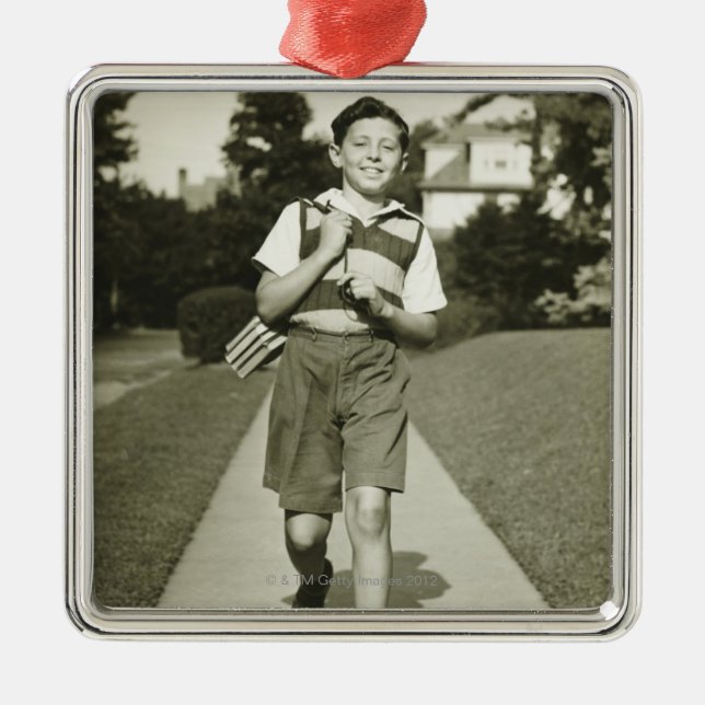 Going to School Metal Tree Decoration (Front)