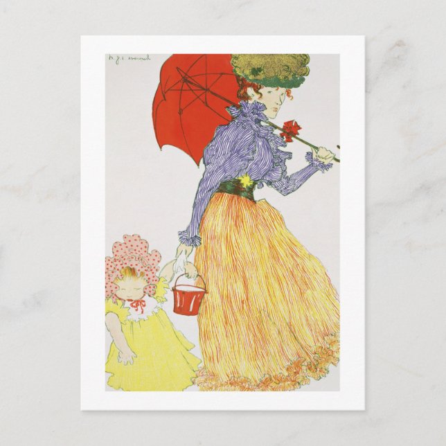 Going to the Beach, from 'L'Estampe Moderne', publ Postcard (Front)