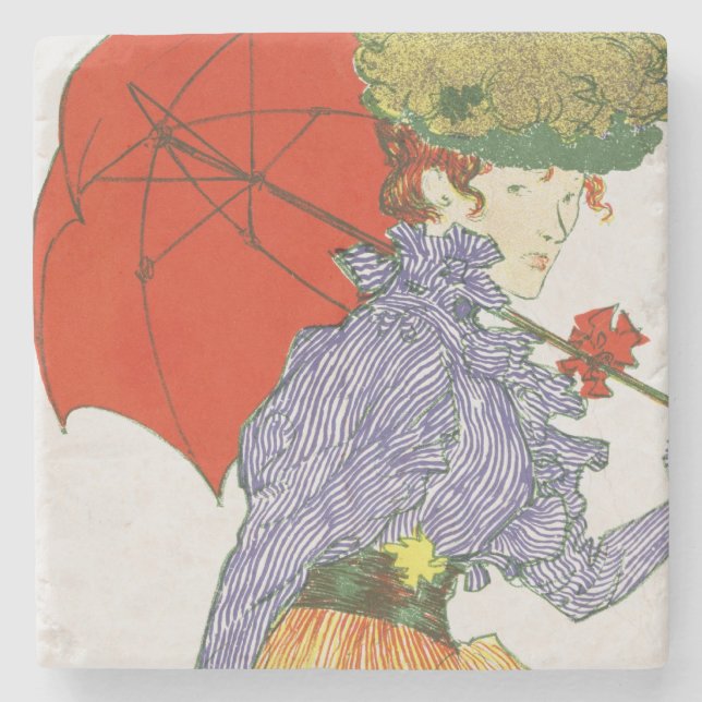 Going to the Beach, from 'L'Estampe Moderne', publ Stone Coaster (Front)