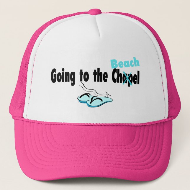 Going To The Chapel (Beach) (Flip Flop) Trucker Hat (Front)