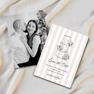 Going to the Chapel Colourful Stripe Photo Save The Date