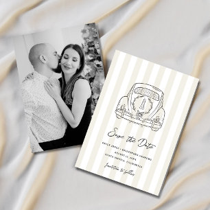 Going to the Chapel Colourful Stripe Photo Save The Date