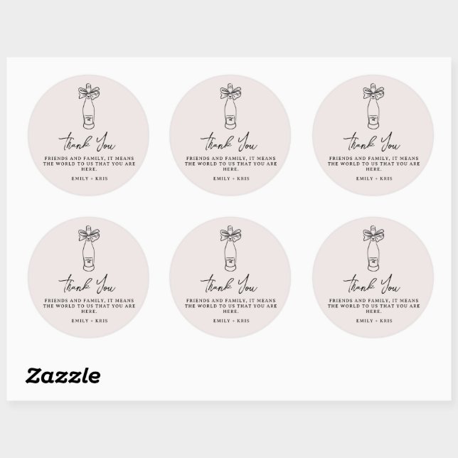 Going to the Chapel Coquette Wedding Favor Classic Round Sticker (Sheet)