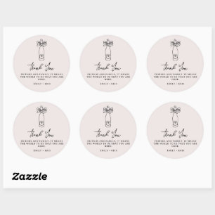 Going to the Chapel Coquette Wedding Favour Classic Round Sticker