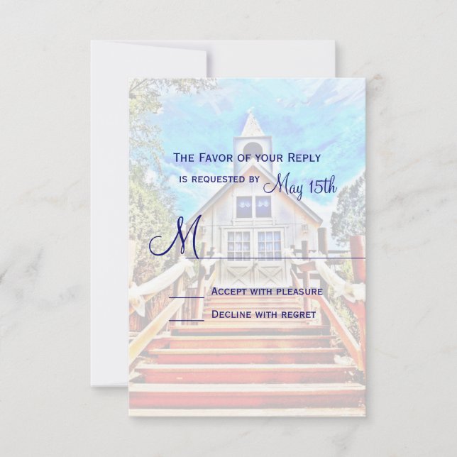 Going to the Chapel Country Wedding RSVP Cards (Front)