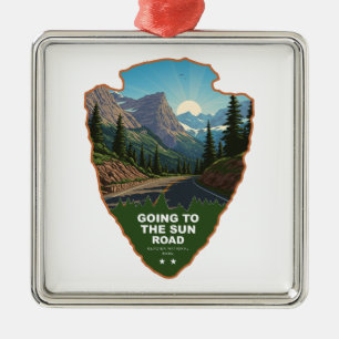 Going To The Sun Road Glacier NP Arrowhead Metal Ornament